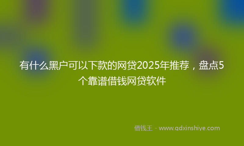 有什么黑户可以下款的网贷2025年推荐，盘点5个靠谱借钱网贷软件