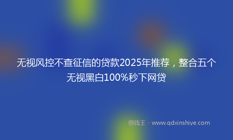 无视风控不查征信的贷款2025年推荐，整合五个无视黑白100%秒下网贷