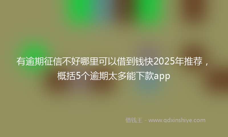 有逾期征信不好哪里可以借到钱快2025年推荐，概括5个逾期太多能下款app