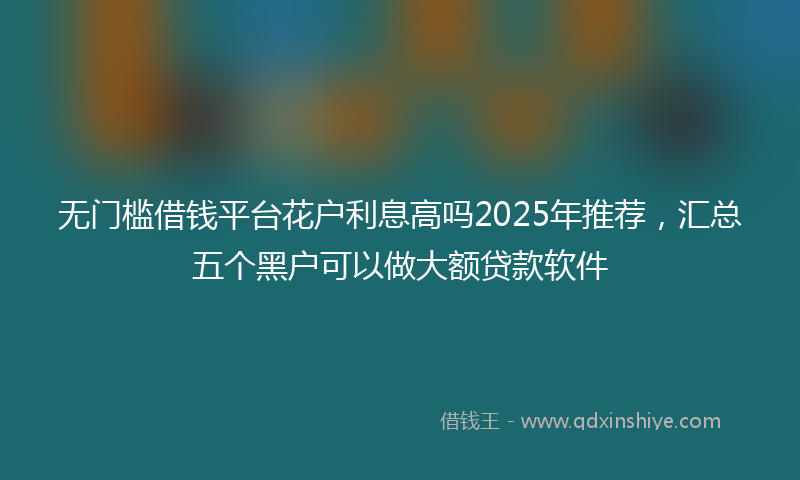 无门槛借钱平台花户利息高吗2025年推荐，汇总五个黑户可以做大额贷款软件