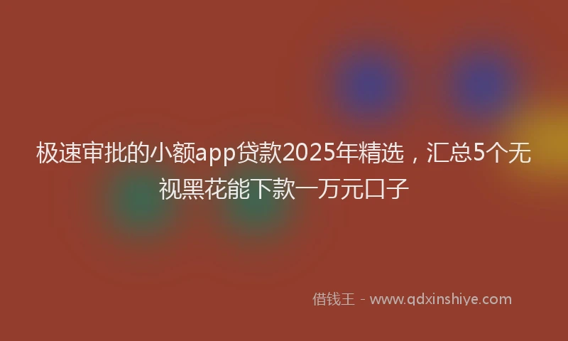 极速审批的小额app贷款2025年精选，汇总5个无视黑花能下款一万元口子