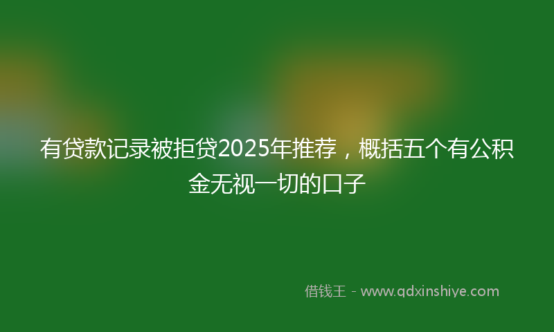 有贷款记录被拒贷2025年推荐，概括五个有公积金无视一切的口子