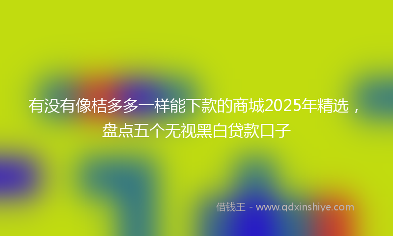 有没有像桔多多一样能下款的商城2025年精选，盘点五个无视黑白贷款口子