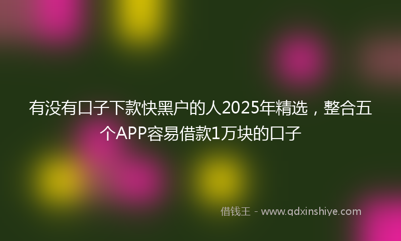 有没有口子下款快黑户的人2025年精选，整合五个APP容易借款1万块的口子