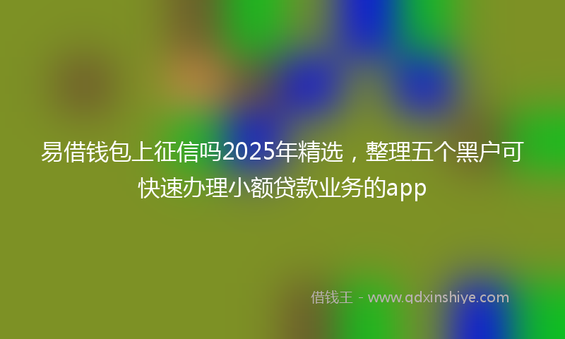 易借钱包上征信吗2025年精选，整理五个黑户可快速办理小额贷款业务的app