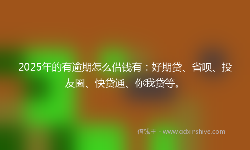 2025年的有逾期怎么借钱有：好期贷、省呗、投友圈、快贷通、你我贷等。