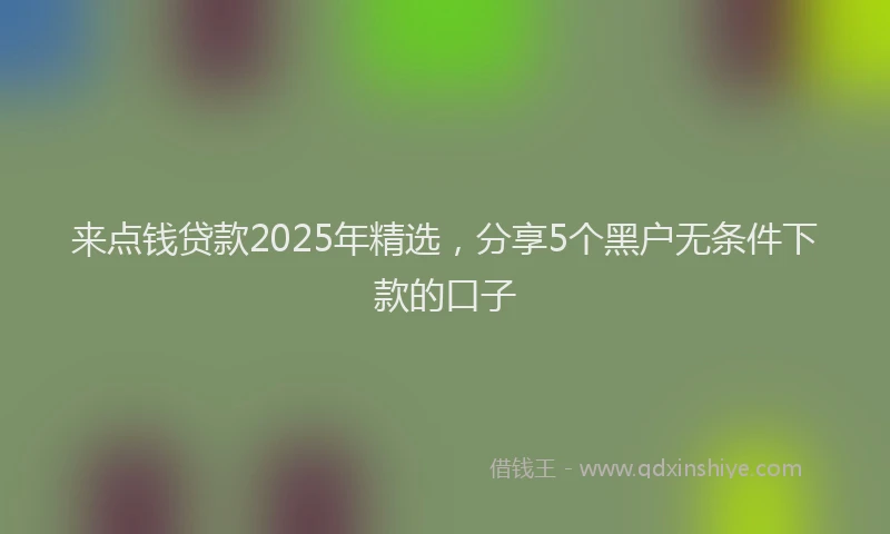 来点钱贷款2025年精选，分享5个黑户无条件下款的口子