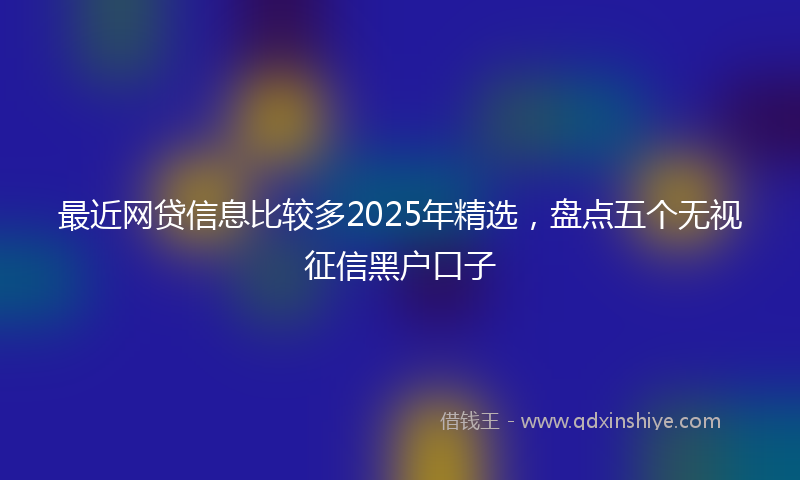 最近网贷信息比较多2025年精选，盘点五个无视征信黑户口子