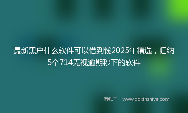 最新黑户什么软件可以借到钱2025年精选，归纳5个714无视逾期秒下的软件