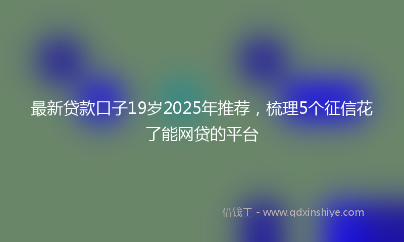 最新贷款口子19岁2025年推荐，梳理5个征信花了能网贷的平台