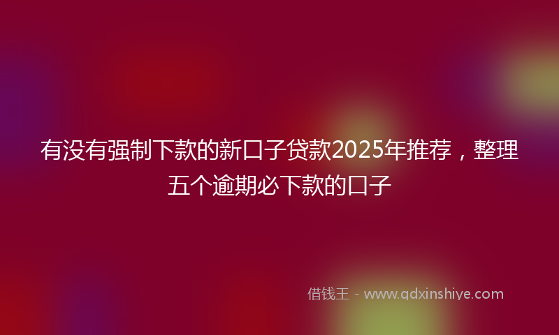 有没有强制下款的新口子贷款2025年推荐，整理五个逾期必下款的口子