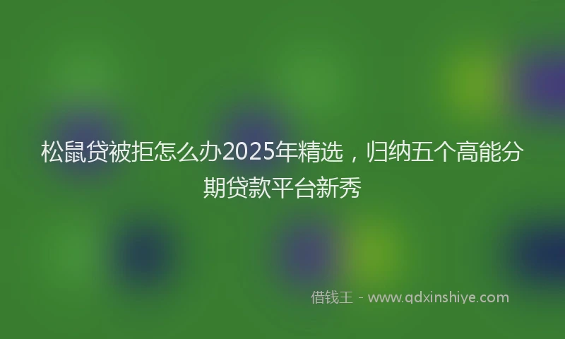 松鼠贷被拒怎么办2025年精选，归纳五个高能分期贷款平台新秀