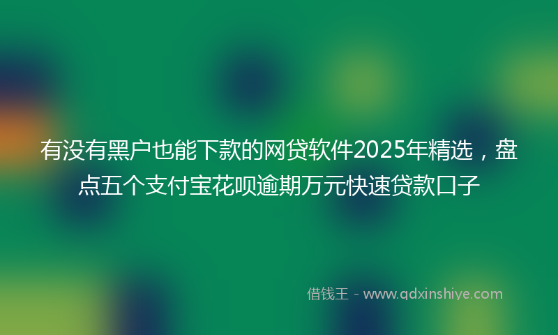 有没有黑户也能下款的网贷软件2025年精选，盘点五个支付宝花呗逾期万元快速贷款口子