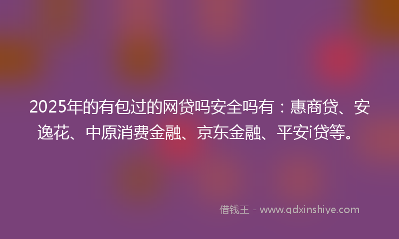 2025年的有包过的网贷吗安全吗有：惠商贷、安逸花、中原消费金融、京东金融、平安i贷等。