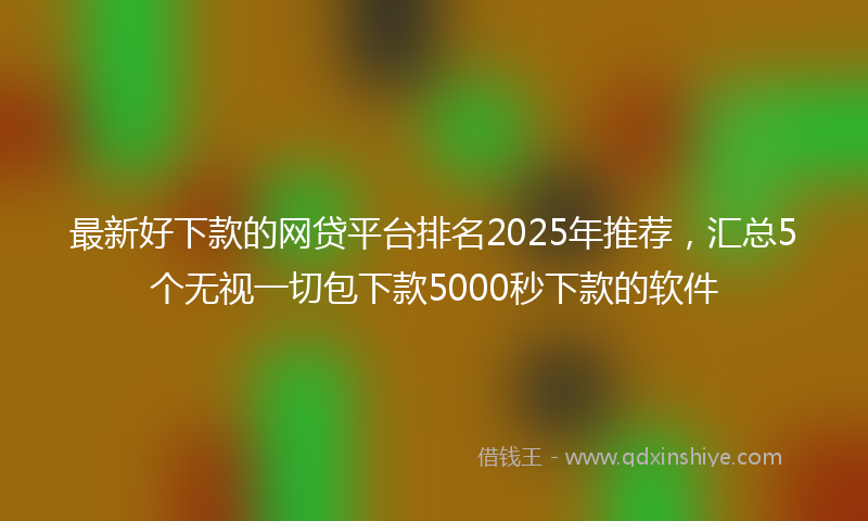 最新好下款的网贷平台排名2025年推荐，汇总5个无视一切包下款5000秒下款的软件