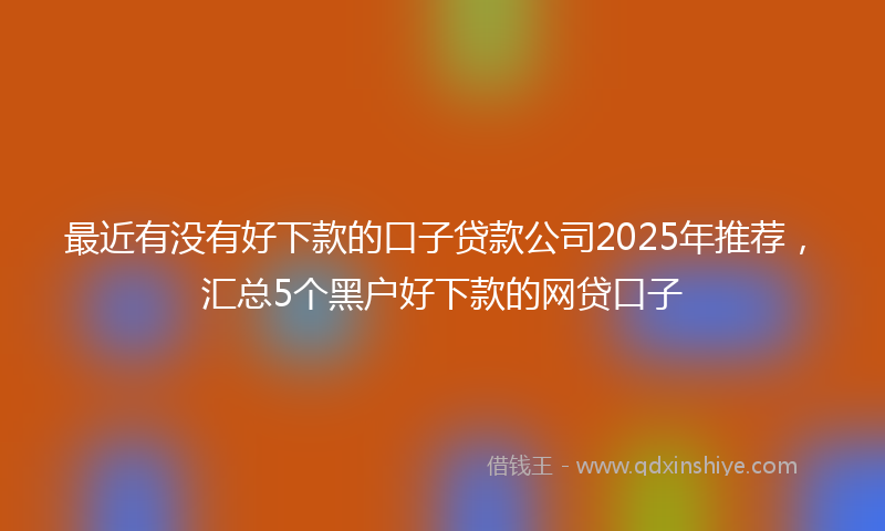 最近有没有好下款的口子贷款公司2025年推荐，汇总5个黑户好下款的网贷口子