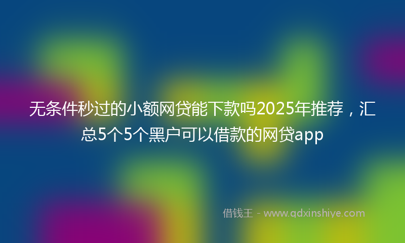 无条件秒过的小额网贷能下款吗2025年推荐，汇总5个5个黑户可以借款的网贷app
