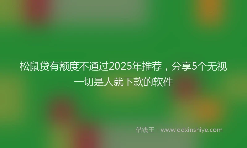 松鼠贷有额度不通过2025年推荐，分享5个无视一切是人就下款的软件