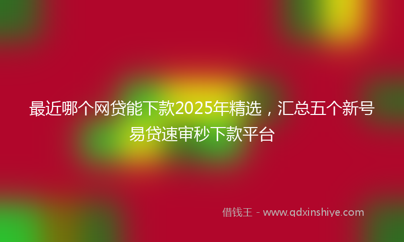 最近哪个网贷能下款2025年精选，汇总五个新号易贷速审秒下款平台