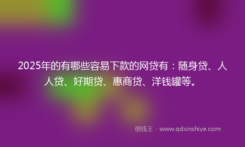 2025年的有哪些容易下款的网贷有：随身贷、人人贷、好期贷、惠商贷、洋钱罐等。