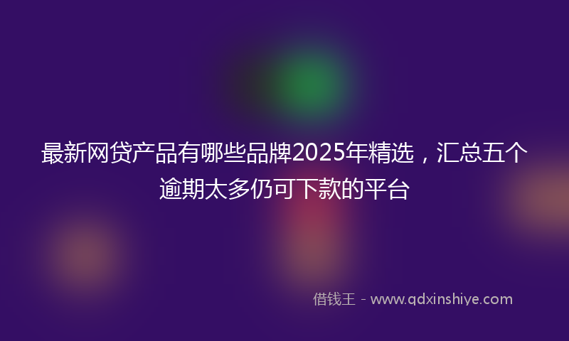 最新网贷产品有哪些品牌2025年精选，汇总五个逾期太多仍可下款的平台