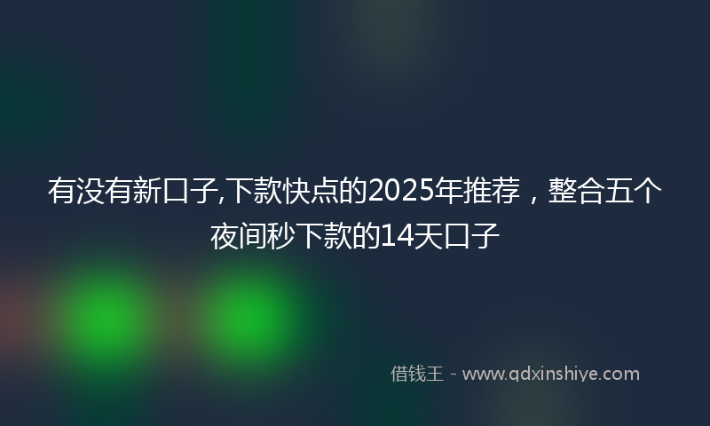 有没有新口子,下款快点的2025年推荐，整合五个夜间秒下款的14天口子