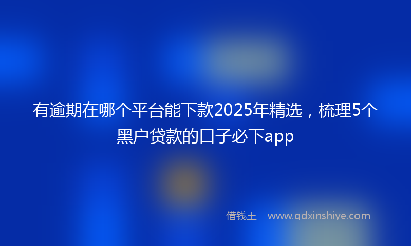 有逾期在哪个平台能下款2025年精选，梳理5个黑户贷款的口子必下app