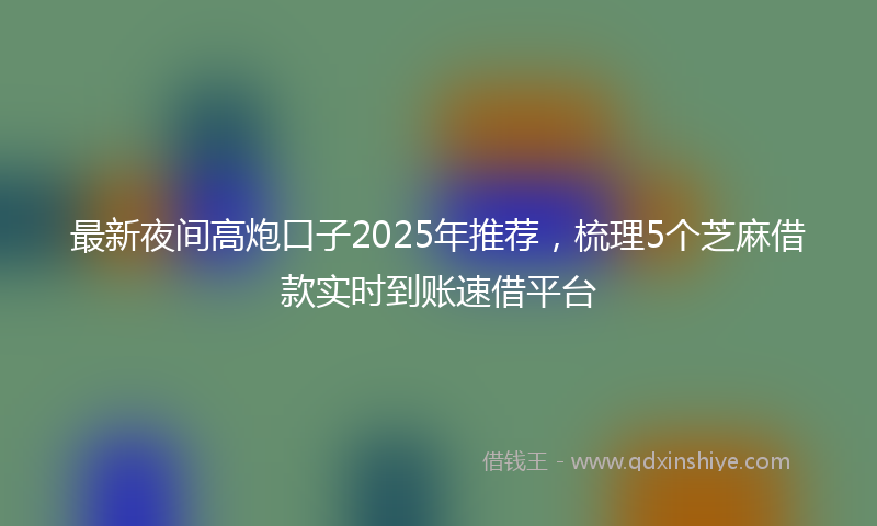 最新夜间高炮口子2025年推荐，梳理5个芝麻借款实时到账速借平台