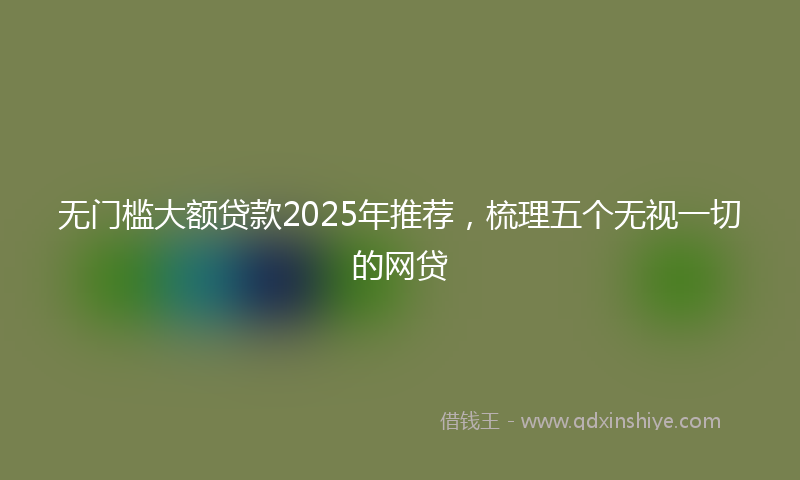 无门槛大额贷款2025年推荐，梳理五个无视一切的网贷