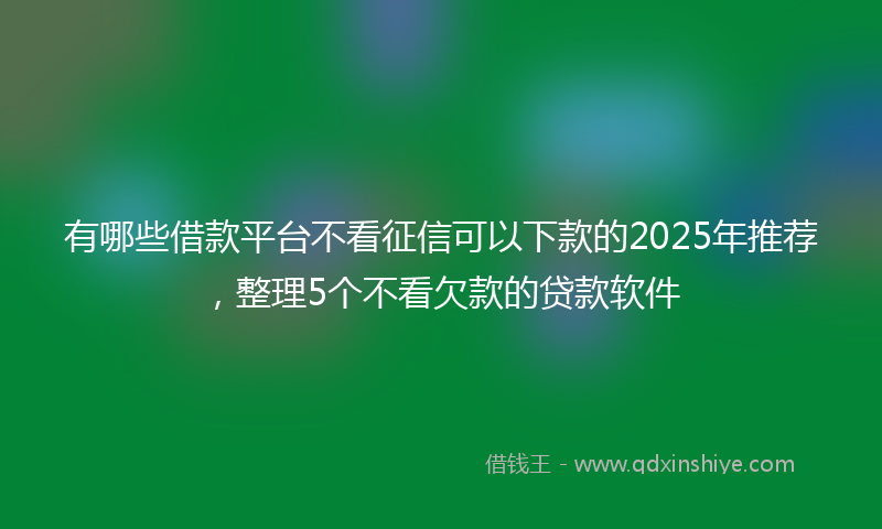 有哪些借款平台不看征信可以下款的2025年推荐，整理5个不看欠款的贷款软件