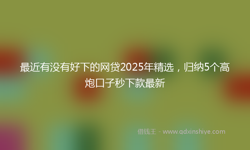 最近有没有好下的网贷2025年精选，归纳5个高炮口子秒下款最新