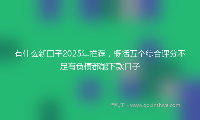 有什么新口子2025年推荐，概括五个综合评分不足有负债都能下款口子