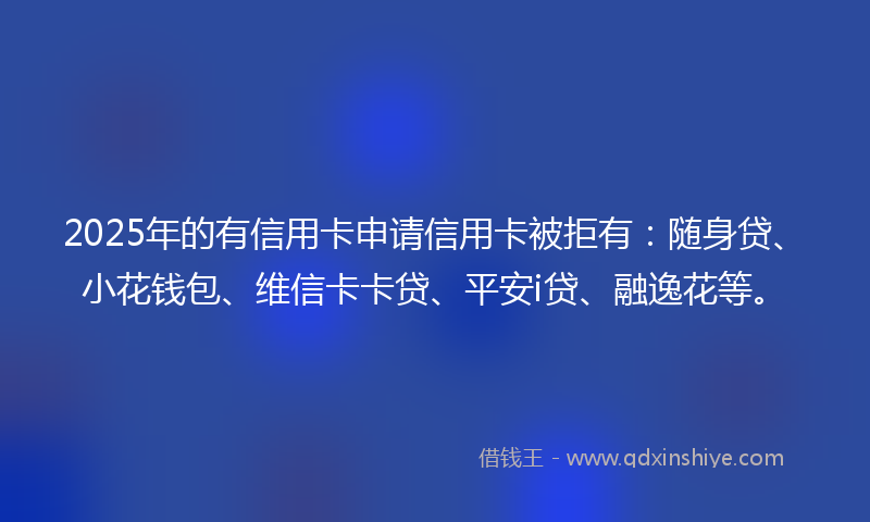2025年的有信用卡申请信用卡被拒有：随身贷、小花钱包、维信卡卡贷、平安i贷、融逸花等。
