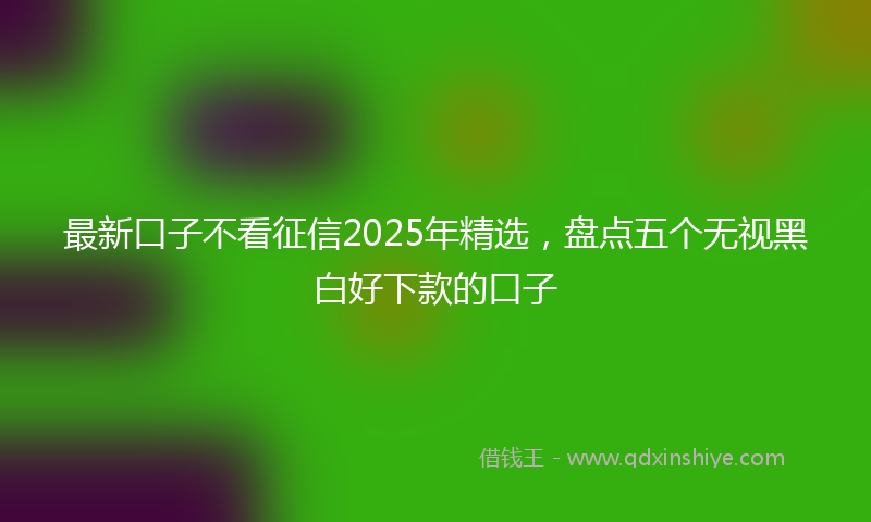 最新口子不看征信2025年精选，盘点五个无视黑白好下款的口子
