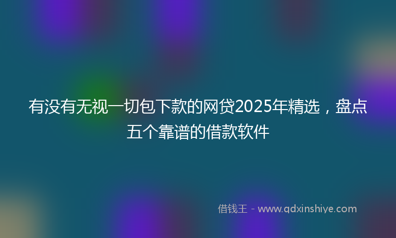 有没有无视一切包下款的网贷2025年精选，盘点五个靠谱的借款软件