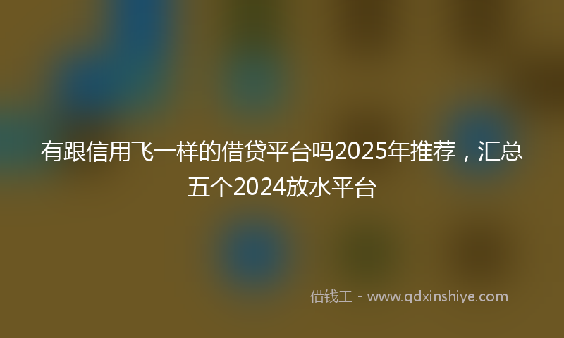 有跟信用飞一样的借贷平台吗2025年推荐，汇总五个2024放水平台