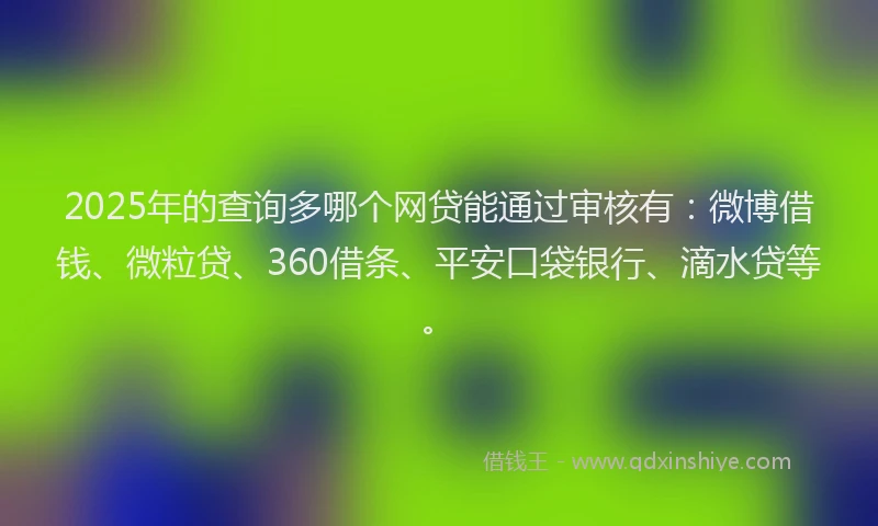 2025年的查询多哪个网贷能通过审核有：微博借钱、微粒贷、360借条、平安口袋银行、滴水贷等。