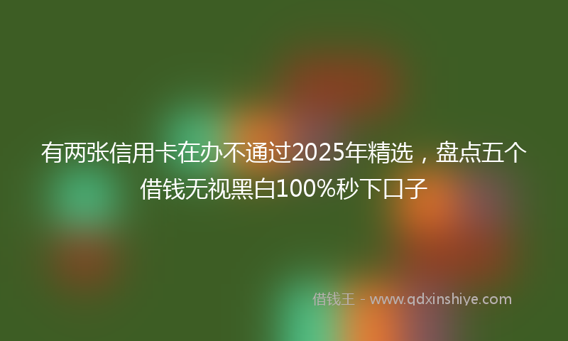 有两张信用卡在办不通过2025年精选，盘点五个借钱无视黑白100%秒下口子