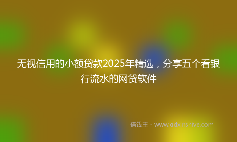 无视信用的小额贷款2025年精选，分享五个看银行流水的网贷软件