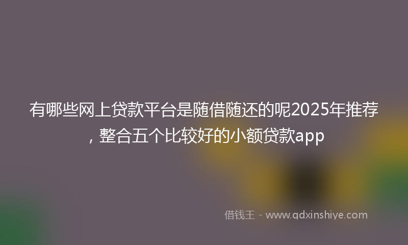 有哪些网上贷款平台是随借随还的呢2025年推荐，整合五个比较好的小额贷款app