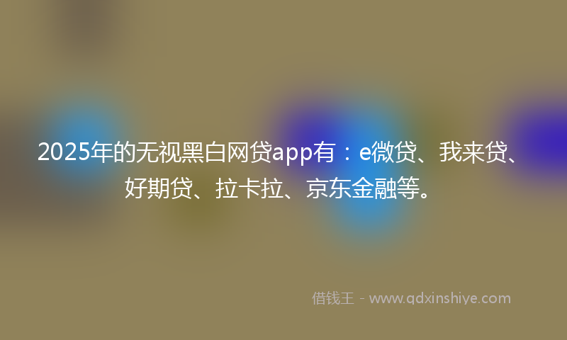 2025年的无视黑白网贷app有：e微贷、我来贷、好期贷、拉卡拉、京东金融等。