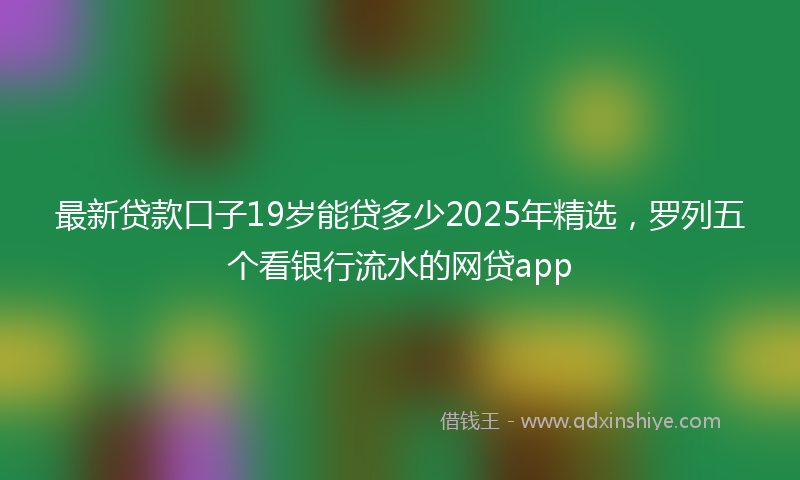 最新贷款口子19岁能贷多少2025年精选，罗列五个看银行流水的网贷app