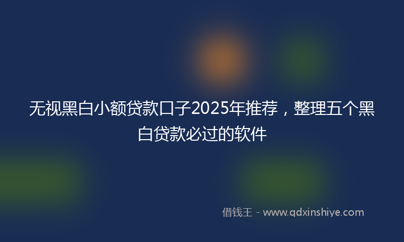 无视黑白小额贷款口子2025年推荐，整理五个黑白贷款必过的软件
