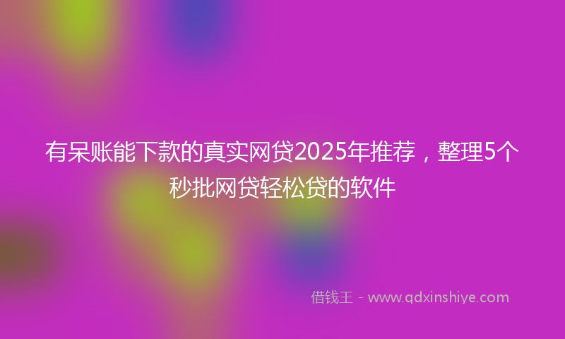 有呆账能下款的真实网贷2025年推荐，整理5个秒批网贷轻松贷的软件