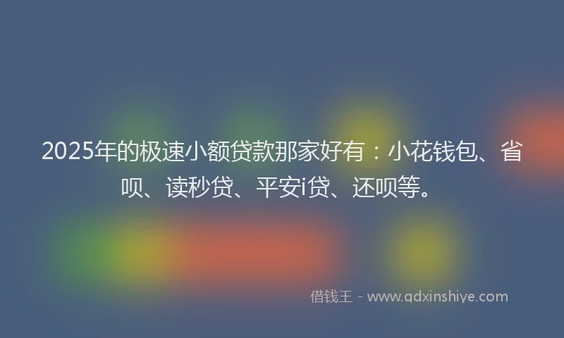 2025年的极速小额贷款那家好有：小花钱包、省呗、读秒贷、平安i贷、还呗等。