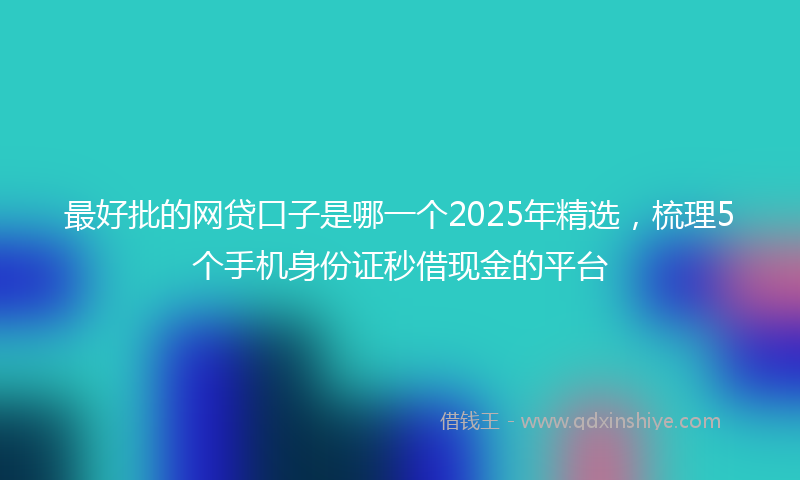 最好批的网贷口子是哪一个2025年精选，梳理5个手机身份证秒借现金的平台