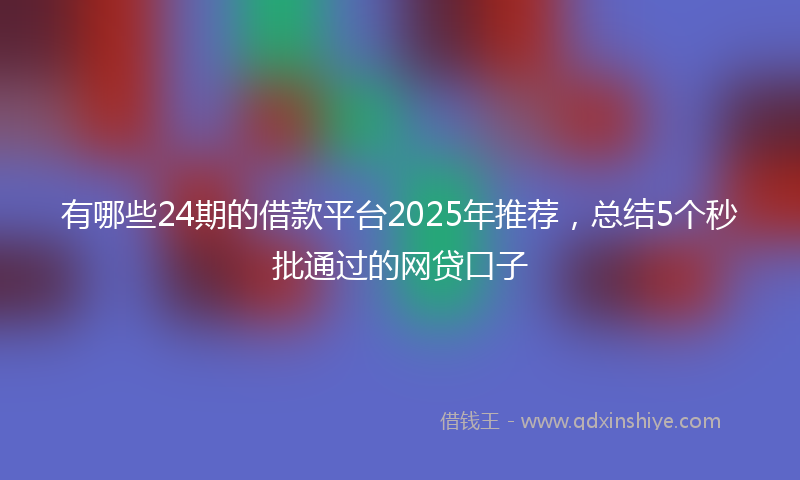 有哪些24期的借款平台2025年推荐，总结5个秒批通过的网贷口子