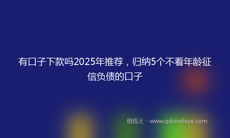 有口子下款吗2025年推荐，归纳5个不看年龄征信负债的口子