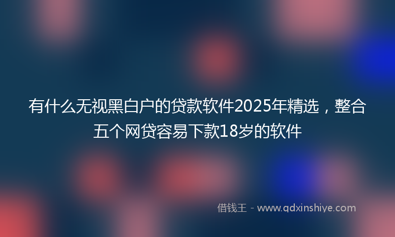 有什么无视黑白户的贷款软件2025年精选，整合五个网贷容易下款18岁的软件