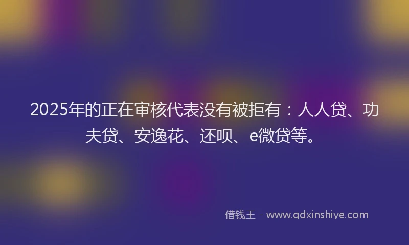 2025年的正在审核代表没有被拒有：人人贷、功夫贷、安逸花、还呗、e微贷等。